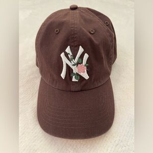 Anthropologie 47 Brand Brown Adjustable NY Yankees Cap- NEW